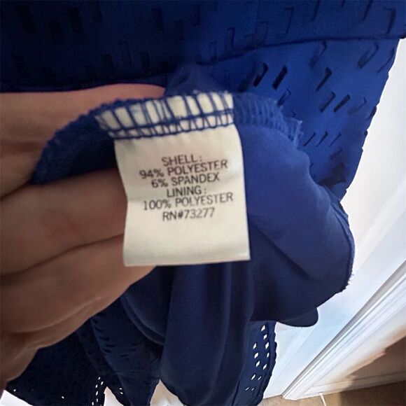 Apt 9 Women's Blue Fit & Flare Knee-Length Dress Size 8 Sleeveless - Picture 6 of 7